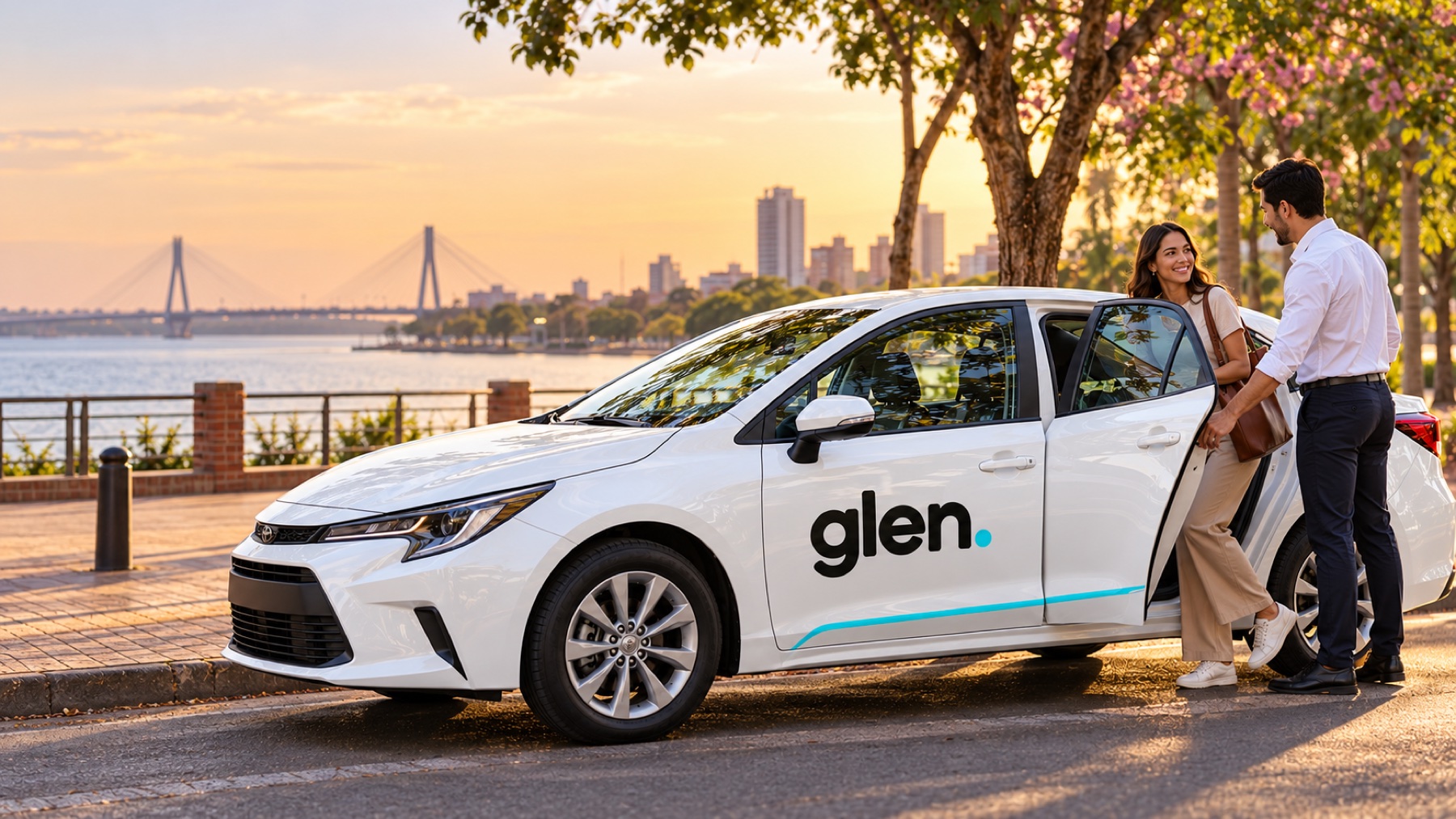 Imagen ilustrativa de un auto Glen junto a la costanera de Encarnación